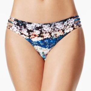 Blue Strappy Bikini bottom Floral